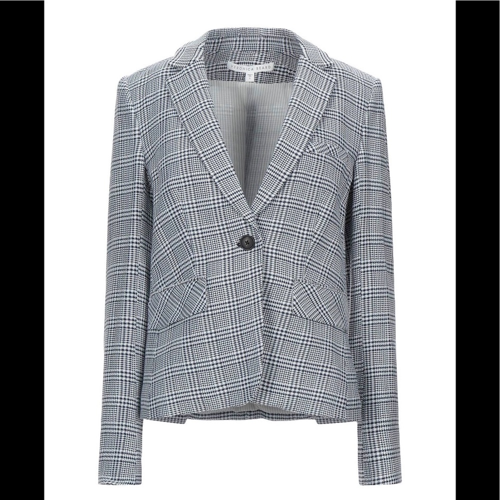 Veronica Beard Leo Dark Blue Plaid Jacket 8